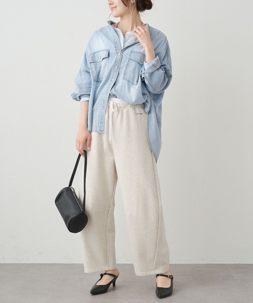 スウェットパンツ ジャージ ウエストレイヤードスウェットパンツ レディース