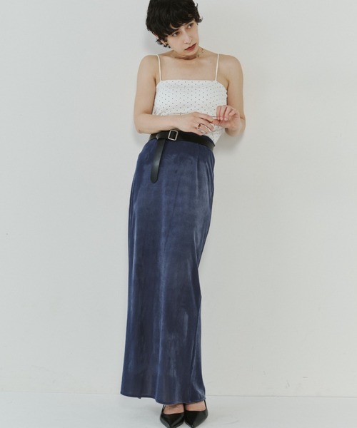 VION スカート Sheer Velour Long Skirt / シアーベロアロングスカート