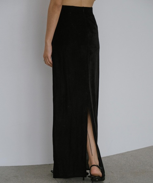 VION スカート Sheer Velour Long Skirt / シアーベロアロングスカート