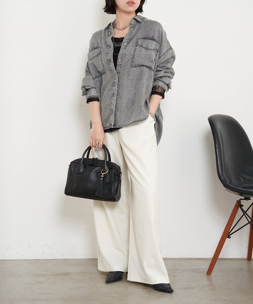 「Jena espace merveilleux」 長袖シャツ FREE サックスブルー レディース_画像2