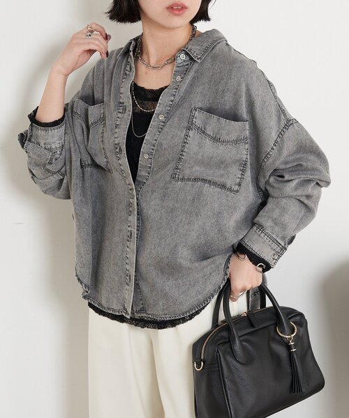 「Jena espace merveilleux」 長袖シャツ FREE サックスブルー レディース_画像8