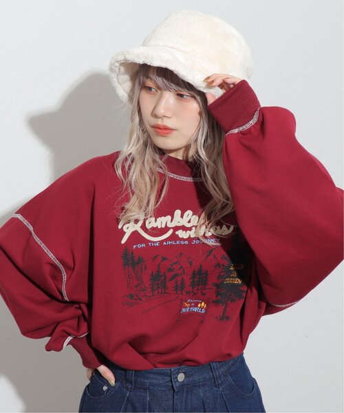 「DOUBLE NAME」 スウェットカットソー FREE キナリ レディース_画像2