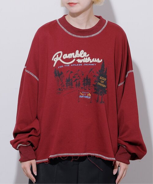 「DOUBLE NAME」 スウェットカットソー FREE キナリ レディース_画像8