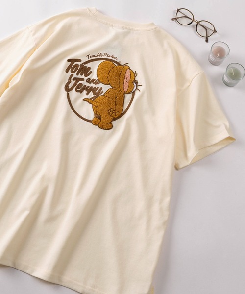 tシャツ 「71」「TOM＆JERRY/トムとジェリー」サガラ刺繍 クルーネック