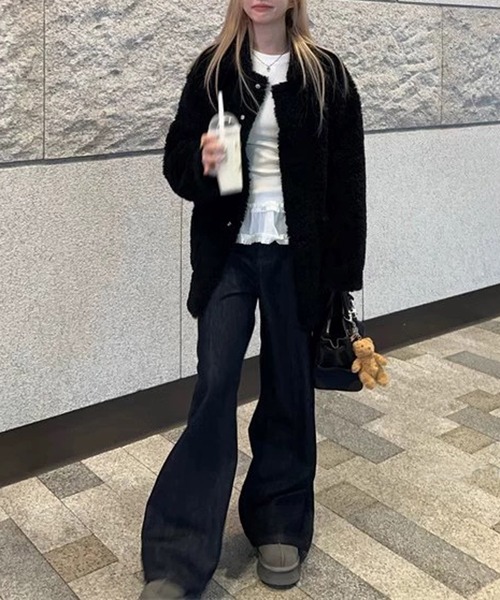 「MEMECLE」 長袖カットソー L グレー レディース_画像7