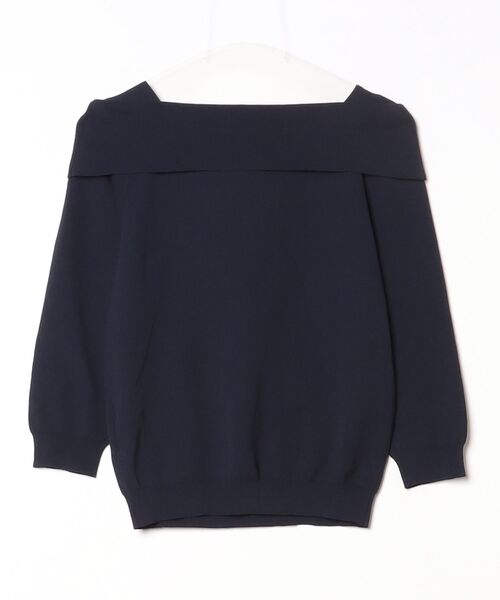 「BLUE LABEL CRESTBRIDGE」 7分袖ニット 38 ネイビー レディースの画像