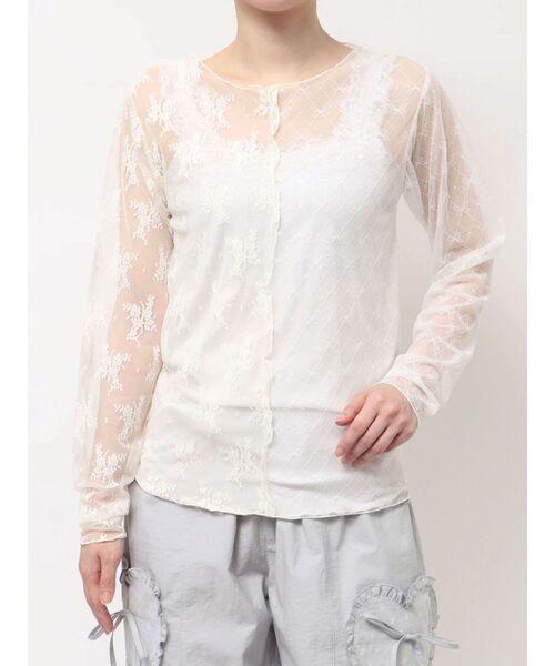 merry jenny（メリージェニー） tシャツ シアーレースコンビTOPS
