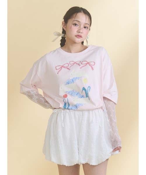 merry jenny（メリージェニー） tシャツ シアーレースコンビTOPS