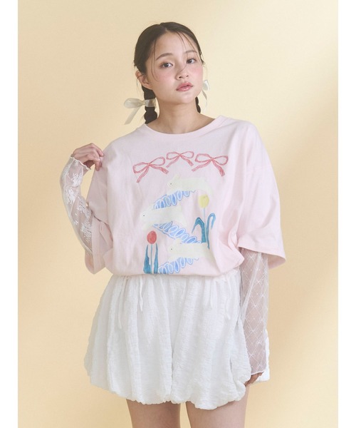 merry jenny（メリージェニー） tシャツ シアーレースコンビTOPS