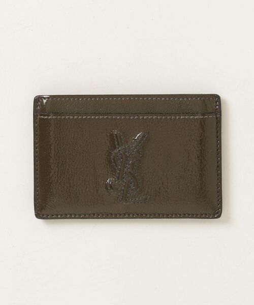 美品　Saint Laurentイブサンローラン　カードケース　レザー　グリーン Yves Saint Laurent（イヴ・サンローラン） カードケース - グリーン
