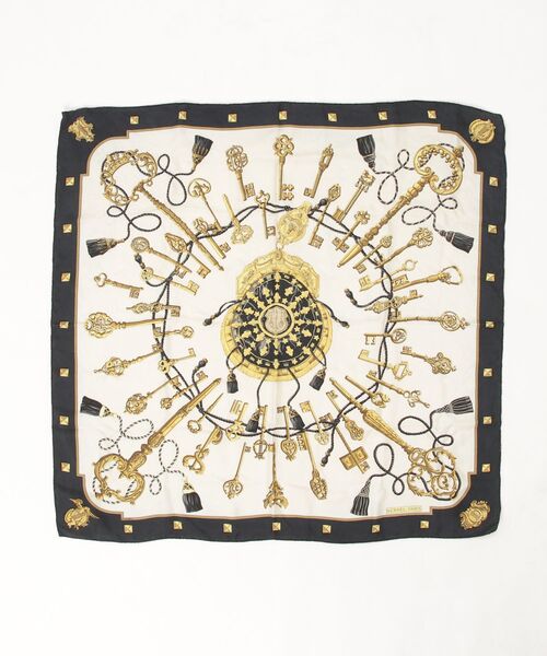 HERMES（エルメス） シルク カレ90 LES CLES スカーフ - ベージュ