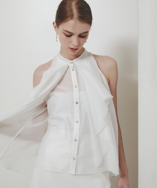 ブラウス シャツ 「LOULOU WILLOUGHBY」ラッフルレイヤーアメスリブラウス レディースの画像