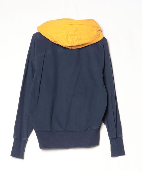 「TOMMY JEANS」 ワンポイントプルオーバーパーカー S ブルー メンズ_画像2