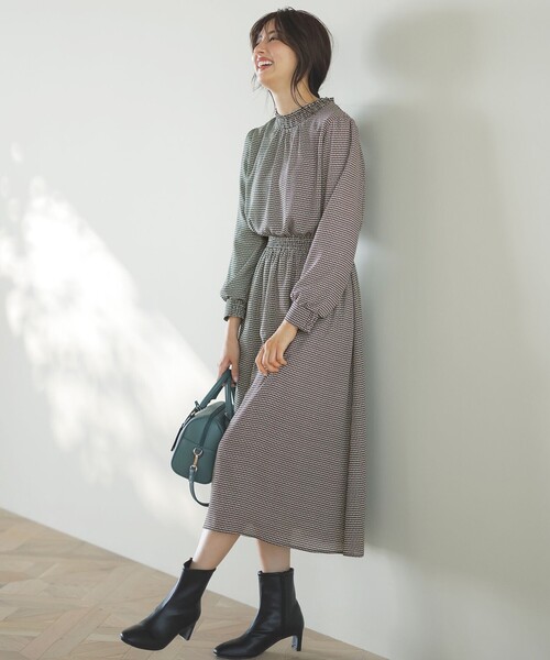 「ANY SIS」 長袖ワンピース 3 ネイビー レディース_画像2