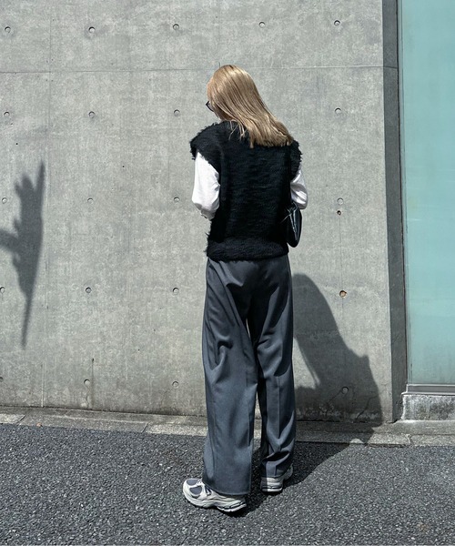 「feepur」 ニットベスト MEDIUM グレー レディース_画像5