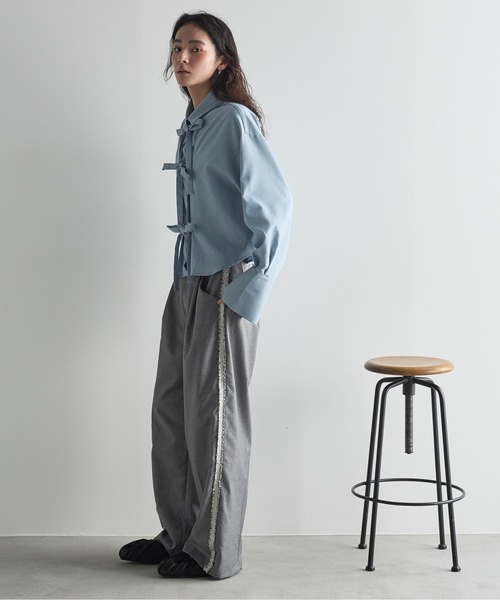 「THE YOn」 長袖シャツ FREE グレー レディース_画像4