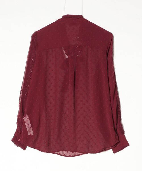 「stradivarius」 ドット柄長袖ブラウス S レッド レディース_画像2