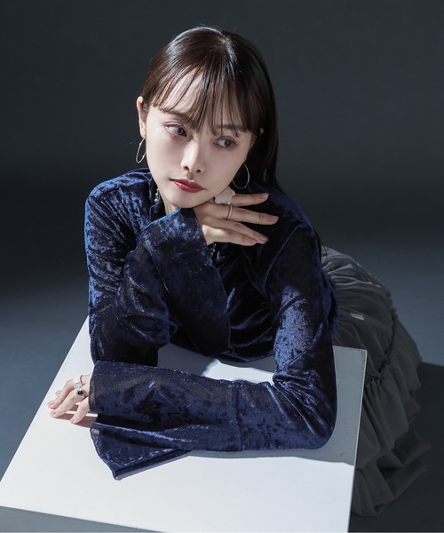 「Ellno de Mavie」 長袖カットソー FREE ブルー レディース_画像9