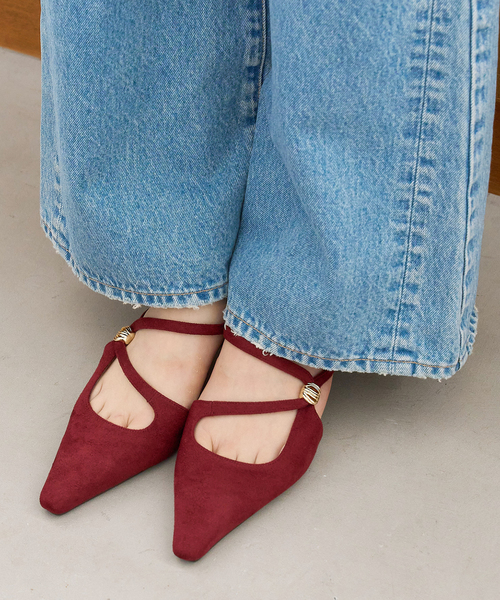 LE TALON（ル タロン） パンプス ミュール 4cmフレンチスクエアアシメ