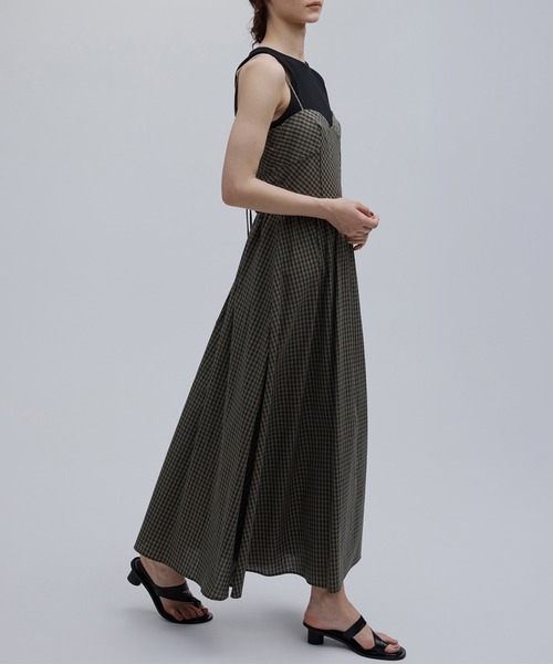 ドレス CHECK PATTERN CORSET DOCKING DRESS