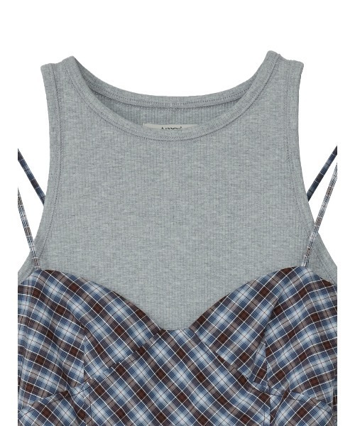 ドレス CHECK PATTERN CORSET DOCKING DRESS