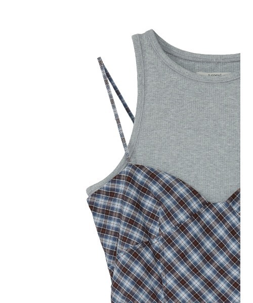 ドレス CHECK PATTERN CORSET DOCKING DRESS