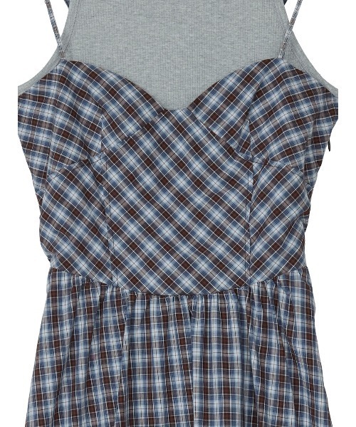 ドレス CHECK PATTERN CORSET DOCKING DRESS