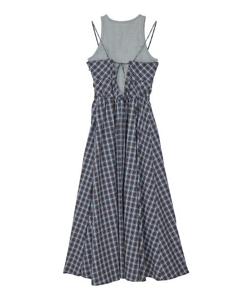 ドレス CHECK PATTERN CORSET DOCKING DRESS
