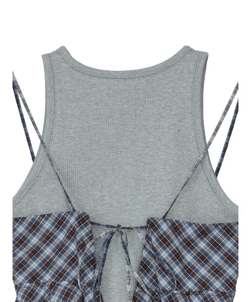 ドレス CHECK PATTERN CORSET DOCKING DRESS