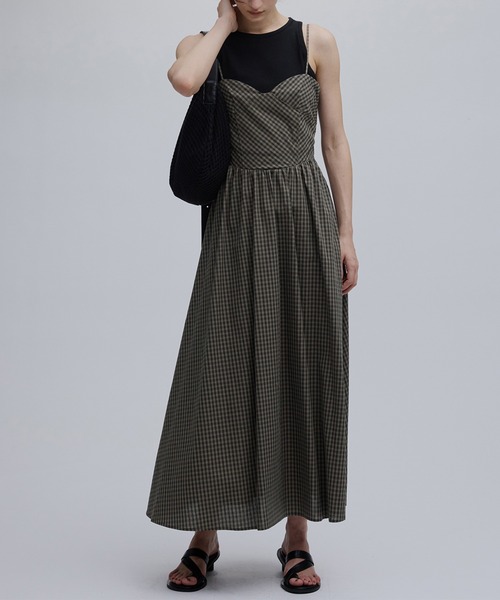 ドレス CHECK PATTERN CORSET DOCKING DRESS