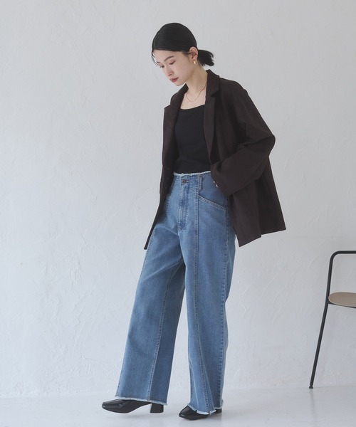 「hunch」 デニムパンツ FREE ワンウォッシュ レディース_画像2
