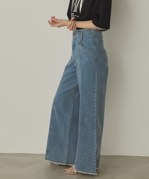 「hunch」 デニムパンツ FREE ワンウォッシュ レディース_画像5