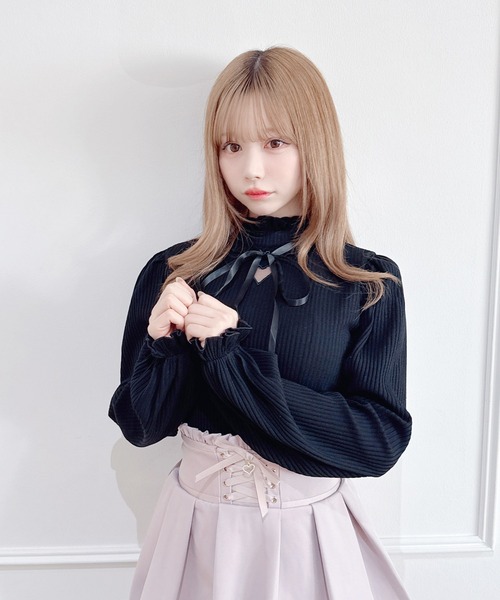 MA*RS（マーズ） tシャツ ワントーンハートくり抜きテレコトップス