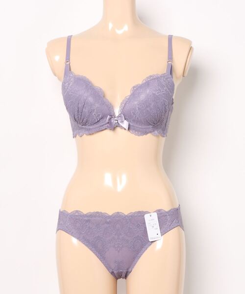 Absorle ブラジャー ショーツセット ワントーンアラベスク ブラ
