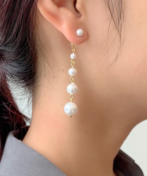 ピアス 4連パールラインピアス レディース : 52725918 : ZOZOTOWN