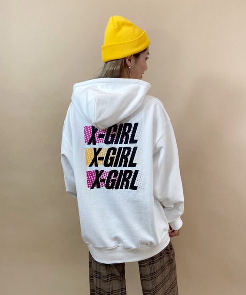 13周年記念イベントが パーカー ムラサキスポーツ別注 X Girl エックスガール ビッグシルエット バックプリントパーカー