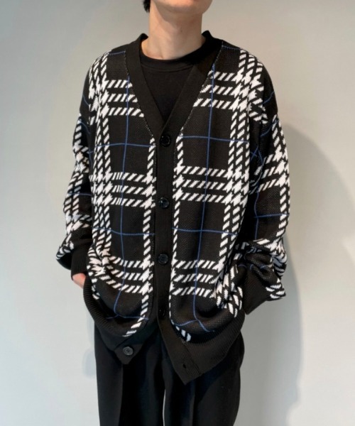 WESTBOY（ウエストボーイ） カーディガン Check Drop Shoulder 