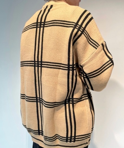 WESTBOY（ウエストボーイ） カーディガン Check Drop Shoulder 