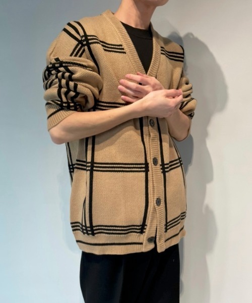WESTBOY（ウエストボーイ） カーディガン Check Drop Shoulder 