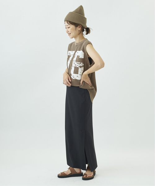 プラージュ 22SS ワッフルナンバリングトップス ノースリーブ カットソー Plage - プラージュ 22SS ワッフルナンバリングトップス ノースリーブ