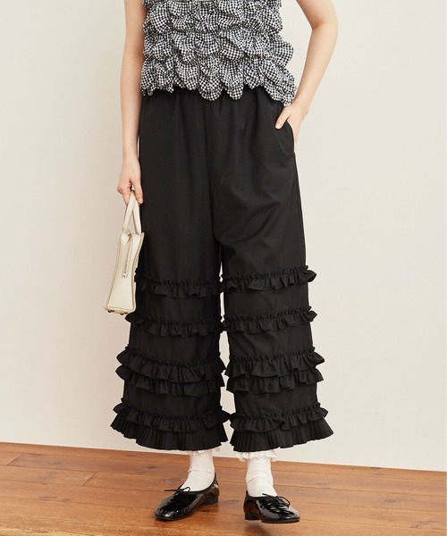 フィグロンドン デコパンツ 黒 fig London パンツ _DECO pants レディース : ZOZOTOWN Yahoo!店