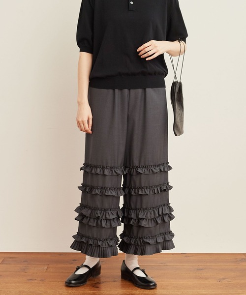 fig London パッチワーク　ツイード　ミックス　パンツ　フィグロンドン fig London（フィグロンドン）の「○patchwork pullover（T
