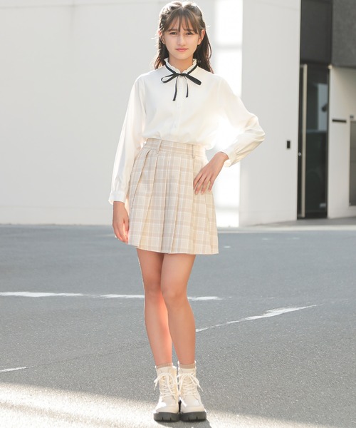 Amourire girl スカート チェックプリーツスカート(130cm〜160cm