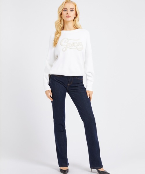 ゲス GUESS Jolie Logo Sweater （JBLK） ニット セーター GUESS ニット セーター Jolie Logo Sweater レディース