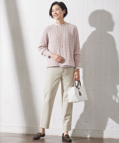 ニット セーター 「洗える」GIZA MERCERIZE COTTON ケーブル ニット レディース 洗える】GIZA MERCERIZE COTTON ケーブル ニット / J.PRESS