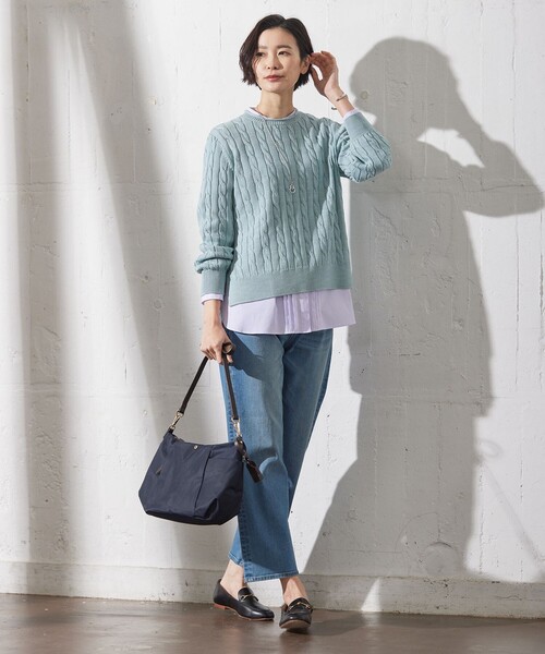 ニット セーター 「洗える」GIZA MERCERIZE COTTON ケーブル ニット レディース 洗える】GIZA MERCERIZE COTTON ケーブル ニット / J.PRESS