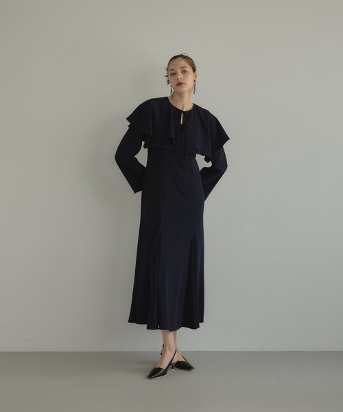 ANDRESD ドレス one tone cape dress / ワントーンケープドレス