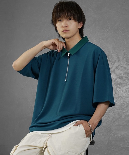 minority collection ポロシャツ MinoriTY ポロシャツ 「MinoriTY」梨地素材ハーフジップ