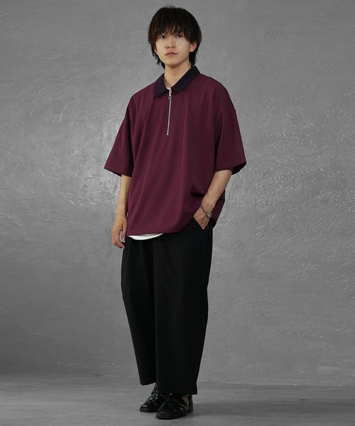 minority collection ポロシャツ MinoriTY ポロシャツ 「MinoriTY」梨地素材ハーフジップ