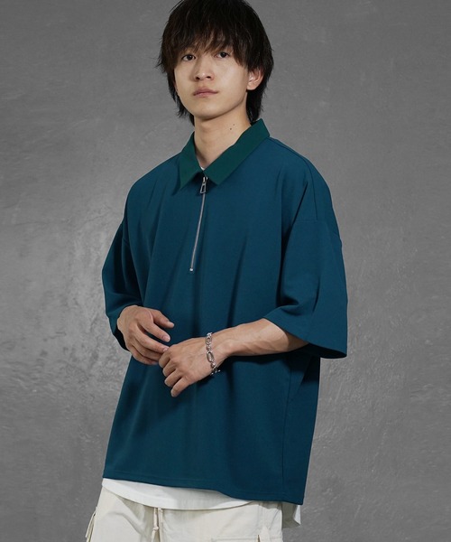 minority collection ポロシャツ MinoriTY ポロシャツ 「MinoriTY」梨地素材ハーフジップ